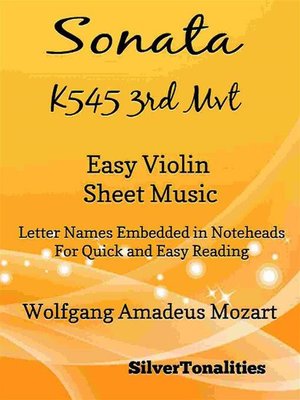cover image of Sonata K545 Third Movement Easy Violin Sheet Music